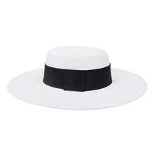 Load image into Gallery viewer, Unique Style Fedora Hats For Women Retro New Trendy Wide Brim Cap For Summer Party Women's Hat Big Fedora Hat Luxury Wedding Hats Flat Top Hat
