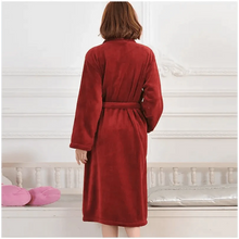 Load image into Gallery viewer, Unisex Comfortable Fleece Soft Bathrobes Elegant Sleepwear For Men And Women Winter Indoor Warm Bathrobe
