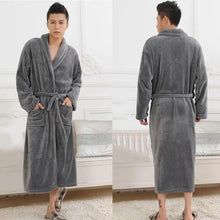 Load image into Gallery viewer, Unisex Comfortable Fleece Soft Bathrobes Elegant Sleepwear For Men And Women Winter Indoor Warm Bathrobe
