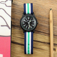 Load image into Gallery viewer, Unisex Fashion Nylon Fabric Kids Children Watch Sport Thin Students Canvas Quartz Dress Wristwatch Military Time Watch  Field Outdoor Sport Mens Wristwatch With Slip-Thru Nylon Band
