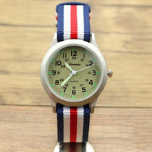 Load image into Gallery viewer, Unisex Fashion Nylon Fabric Kids Children Watch Sport Thin Students Canvas Quartz Dress Wristwatch Military Time Watch  Field Outdoor Sport Mens Wristwatch With Slip-Thru Nylon Band
