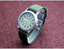 Load image into Gallery viewer, Unisex Fashion Nylon Fabric Kids Children Watch Sport Thin Students Canvas Quartz Dress Wristwatch Military Time Watch  Field Outdoor Sport Mens Wristwatch With Slip-Thru Nylon Band

