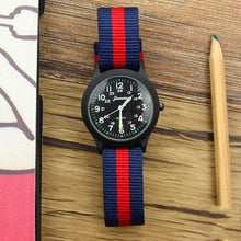 Load image into Gallery viewer, Unisex Fashion Nylon Fabric Kids Children Watch Sport Thin Students Canvas Quartz Dress Wristwatch Military Time Watch  Field Outdoor Sport Mens Wristwatch With Slip-Thru Nylon Band
