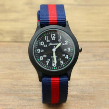 Load image into Gallery viewer, Unisex Fashion Nylon Fabric Kids Children Watch Sport Thin Students Canvas Quartz Dress Wristwatch Military Time Watch  Field Outdoor Sport Mens Wristwatch With Slip-Thru Nylon Band

