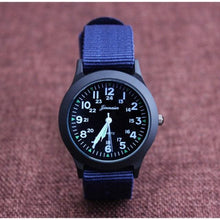 Load image into Gallery viewer, Unisex Fashion Nylon Fabric Kids Children Watch Sport Thin Students Canvas Quartz Dress Wristwatch Military Time Watch  Field Outdoor Sport Mens Wristwatch With Slip-Thru Nylon Band
