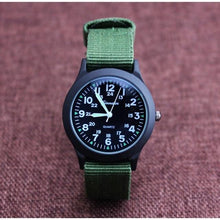 Load image into Gallery viewer, Unisex Fashion Nylon Fabric Kids Children Watch Sport Thin Students Canvas Quartz Dress Wristwatch Military Time Watch  Field Outdoor Sport Mens Wristwatch With Slip-Thru Nylon Band
