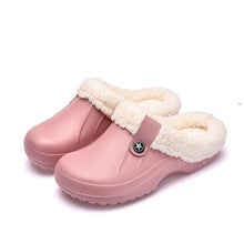 Load image into Gallery viewer, Unisex Home Shoes Winter Clogs Indoor Plush Warm Slippers Sandals For Women New Fashion Footwear Soft Slides Cozy Indoor Outdoor Knit Slipper Clog With Plush Warm Fur Lining Slippers For Women
