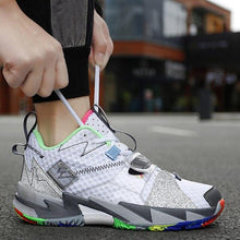 Load image into Gallery viewer, Unisex Modern Breathable Soft High Top Basketball Shoes Outdoor Street Sneakers Men Fashion Rainbow Basketball Shoes Fashion Sports Shoes Breathable Non-Slip Soft Sneakers

