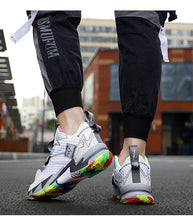 Load image into Gallery viewer, Unisex Modern Breathable Soft High Top Basketball Shoes Outdoor Street Sneakers Men Fashion Rainbow Basketball Shoes Fashion Sports Shoes Breathable Non-Slip Soft Sneakers
