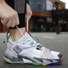 Load image into Gallery viewer, Unisex Modern Breathable Soft High Top Basketball Shoes Outdoor Street Sneakers Men Fashion Rainbow Basketball Shoes Fashion Sports Shoes Breathable Non-Slip Soft Sneakers

