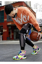 Load image into Gallery viewer, Unisex Modern Breathable Soft High Top Basketball Shoes Outdoor Street Sneakers Men Fashion Rainbow Basketball Shoes Fashion Sports Shoes Breathable Non-Slip Soft Sneakers
