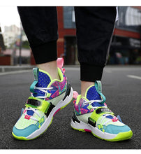 Load image into Gallery viewer, Unisex Modern Breathable Soft High Top Basketball Shoes Outdoor Street Sneakers Men Fashion Rainbow Basketball Shoes Fashion Sports Shoes Breathable Non-Slip Soft Sneakers
