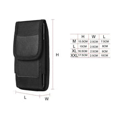 Load image into Gallery viewer, Unisex Simple Black Design Men Small Cell Phone Holster Storage Waist Fanny Pack Zipper Storage Credit Card Holder
