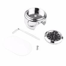 Load image into Gallery viewer, Universal 7/8" Waterproof Chrome Motorcycle Bike Handlebar Mount Quartz Clock Motorcycle Handlebar Clock, Motorcycle Modification Handlebar Mount Waterproof Quartz Clock Watch Accessories Watch Aluminum Luminous Clock Moto Black
