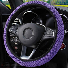 Load image into Gallery viewer, Universal Ice Silk Steering Wheel Cover Wear-resistant Anti-slip Car Accessories Microfiber Breathable Ice Silk Steering Wheel Cover Gear Handbrake Breathable Anti-Slip Warm  Steering Wheel Cover Winter Cool Summer Cover Interior
