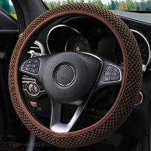 Load image into Gallery viewer, Universal Ice Silk Steering Wheel Cover Wear-resistant Anti-slip Car Accessories Microfiber Breathable Ice Silk Steering Wheel Cover Gear Handbrake Breathable Anti-Slip Warm  Steering Wheel Cover Winter Cool Summer Cover Interior
