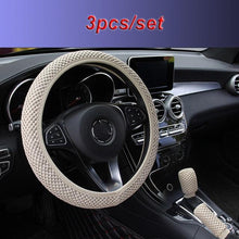 Load image into Gallery viewer, Universal Ice Silk Steering Wheel Cover Wear-resistant Anti-slip Car Accessories Microfiber Breathable Ice Silk Steering Wheel Cover Gear Handbrake Breathable Anti-Slip Warm  Steering Wheel Cover Winter Cool Summer Cover Interior
