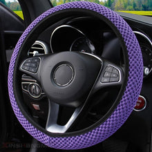 Load image into Gallery viewer, Universal Ice Silk Steering Wheel Cover Wear-resistant Anti-slip Car Accessories Microfiber Breathable Ice Silk Steering Wheel Cover Gear Handbrake Breathable Anti-Slip Warm  Steering Wheel Cover Winter Cool Summer Cover Interior
