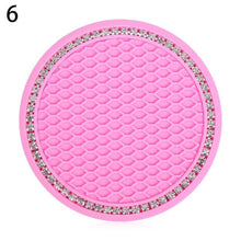 Load image into Gallery viewer, Universal Vehicle Bling Cup Holder Bling Glitter Acrylic Diamond Car Coaster PVC Travel Auto Cup Mats Insert Coaster Anti Slip Crystal Vehicle Bling Car Coasters Pink PVC Travel Auto Cup Holder Insert Coaster Anti Slip Crystal Vehicle Interior Accessories
