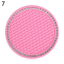 Load image into Gallery viewer, Universal Vehicle Bling Cup Holder Bling Glitter Acrylic Diamond Car Coaster PVC Travel Auto Cup Mats Insert Coaster Anti Slip Crystal Vehicle Bling Car Coasters Pink PVC Travel Auto Cup Holder Insert Coaster Anti Slip Crystal Vehicle Interior Accessories
