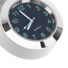 Load image into Gallery viewer, Universal Waterproof Motorbike Clock  Night Light Motorcycle Handlebar Mount Clock Watch Dial Bike Handlebar Clock Watch Motorcycle Handlebar Mount Watch Clock Set with Anti-Skid Pad Wrench Universal Waterproof Black
