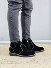 Load image into Gallery viewer, CALTO - Y41082 - 3.2 Inches Taller (Nubuck Black) - Zipper Boots
