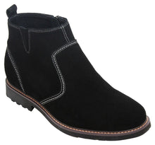 Load image into Gallery viewer, CALTO - Y41082 - 3.2 Inches Taller (Nubuck Black) - Zipper Boots
