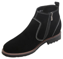 Load image into Gallery viewer, CALTO - Y41082 - 3.2 Inches Taller (Nubuck Black) - Zipper Boots
