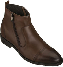 Load image into Gallery viewer, CALTO - S28002 - 2.8 Inches Taller (Dark Brown) - Lightweight - Zipper Boots

