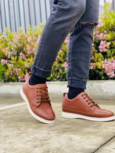Load image into Gallery viewer, CALTO Casual 3 Inch Leather Elevator Sneakers - Brown - S4313
