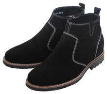 Load image into Gallery viewer, CALTO - Y41082 - 3.2 Inches Taller (Nubuck Black) - Zipper Boots

