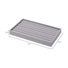 Load image into Gallery viewer, Upgrade Velvet Jewelry Storage Box Necklace Stackable Display Tray Bracelet Earring Organizers Handicrafts Drawer Box Grey Stackable Jewelry Inserts Compartments Velvet Display Storage Box for Necklace
