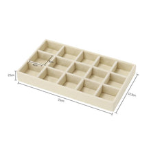 Load image into Gallery viewer, Upgrade Velvet Jewelry Storage Box Necklace Stackable Display Tray Bracelet Earring Organizers Handicrafts Drawer Box Grey Stackable Jewelry Inserts Compartments Velvet Display Storage Box for Necklace
