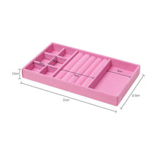 Load image into Gallery viewer, Upgrade Velvet Jewelry Storage Box Necklace Stackable Display Tray Bracelet Earring Organizers Handicrafts Drawer Box Grey Stackable Jewelry Inserts Compartments Velvet Display Storage Box for Necklace
