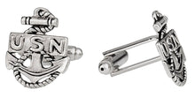 Load image into Gallery viewer, US Navy Anchor Cufflinks Silver
