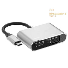 Load image into Gallery viewer, USB C to HDMI 4K VGA Adapter Compatible VGA USB C 3.0 Hub Adapter Charging Power PD Port Compatible For TV Laptop Projector
