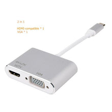 Load image into Gallery viewer, USB C to HDMI 4K VGA Adapter Compatible VGA USB C 3.0 Hub Adapter Charging Power PD Port Compatible For TV Laptop Projector
