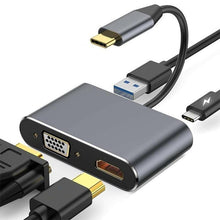 Load image into Gallery viewer, USB C to HDMI 4K VGA Adapter Compatible VGA USB C 3.0 Hub Adapter Charging Power PD Port Compatible For TV Laptop Projector
