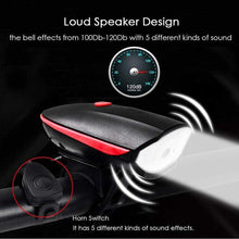 Load image into Gallery viewer, USB Rechargeable LED Display Light Bike Front Light Headlights Electric Horn Bell Cycling Rainproof Flashlight Waterproof Bicycle Lights With Horn Bike Lights For Road Electric Scooter And Mountain Bike Night Safety Flashlight
