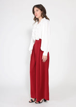 Load image into Gallery viewer, V-Neck Long Sleeve Ruffle Detailed Crop Top
