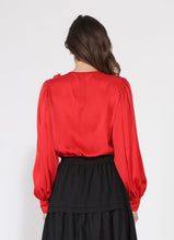 Load image into Gallery viewer, V-Neck Long Sleeve Ruffle Detailed Crop Top

