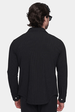 Load image into Gallery viewer, The Luxe Zip Jacket (Black Pinstripe)
