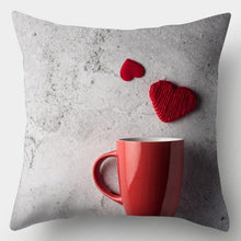 Load image into Gallery viewer, Valentines Day Red Heart And Flowers Pillow Cover Decorative Cushion Case Home Decor Sofa Couch Bedroom Car Flower Pillow Covers Love Pillow Covers Decorative Linen Square Throw Pillow Covers Couple Cushion Cases Home Decor for Sofa Bedroom Car  45x45cm
