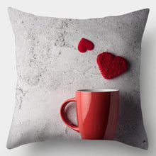 Load image into Gallery viewer, Valentines Day Red Heart And Flowers Pillow Cover Decorative Cushion Case Home Decor Sofa Couch Bedroom Car Flower Pillow Covers Love Pillow Covers Decorative Linen Square Throw Pillow Covers Couple Cushion Cases Home Decor for Sofa Bedroom Car  45x45cm
