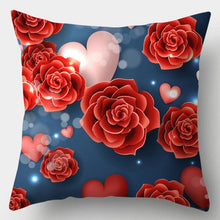 Load image into Gallery viewer, Valentines Day Red Heart And Flowers Pillow Cover Decorative Cushion Case Home Decor Sofa Couch Bedroom Car Flower Pillow Covers Love Pillow Covers Decorative Linen Square Throw Pillow Covers Couple Cushion Cases Home Decor for Sofa Bedroom Car  45x45cm
