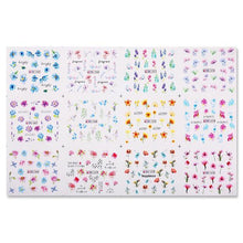 Load image into Gallery viewer, Valentines Heart Letter Flower Nail Stickers Sliders For Nails Water Decals Sticker Tips Manicure Decals for Nail Art Decoration Including Hearts Stars Letters Bowknot Leaves Flowers Plants Fruits Butterflies Nail Art Decoration
