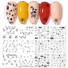 Load image into Gallery viewer, Valentines Heart Letter Flower Nail Stickers Sliders For Nails Water Decals Sticker Tips Manicure Decals for Nail Art Decoration Including Hearts Stars Letters Bowknot Leaves Flowers Plants Fruits Butterflies Nail Art Decoration
