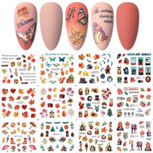 Load image into Gallery viewer, Valentines Heart Letter Flower Nail Stickers Sliders For Nails Water Decals Sticker Tips Manicure Decals for Nail Art Decoration Including Hearts Stars Letters Bowknot Leaves Flowers Plants Fruits Butterflies Nail Art Decoration
