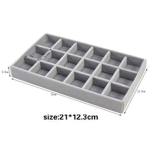 Load image into Gallery viewer, Velvet Jewelry Display Stackable Exquisite Jewelry Holder Portable Ring Earrings Necklace Organizer Box organizer Velvet Drawer Organizer Showcase Jewelry Storage for Bracelet Necklace Earring Ring
