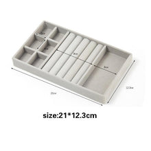 Load image into Gallery viewer, Velvet Jewelry Display Stackable Exquisite Jewelry Holder Portable Ring Earrings Necklace Organizer Box organizer Velvet Drawer Organizer Showcase Jewelry Storage for Bracelet Necklace Earring Ring
